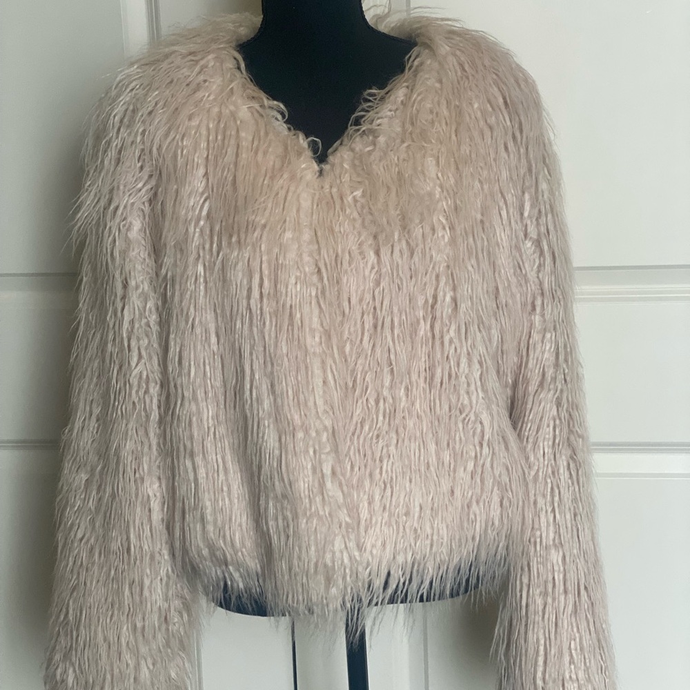 Free People Faux Fur coat in pale pink